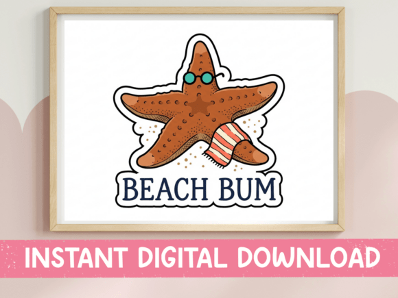 Beach Bum Starfish SVG: Graphics for T-Shirt Designs