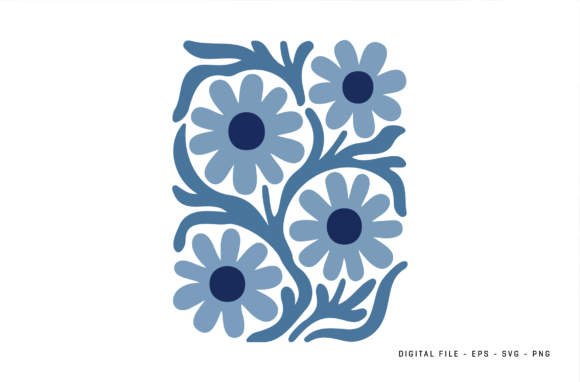 Blue Daisy Floral SVG: Graphics and Illustrations for Crafters
