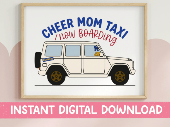 Cheer Mom Taxi Now Boarding SVG Graphics