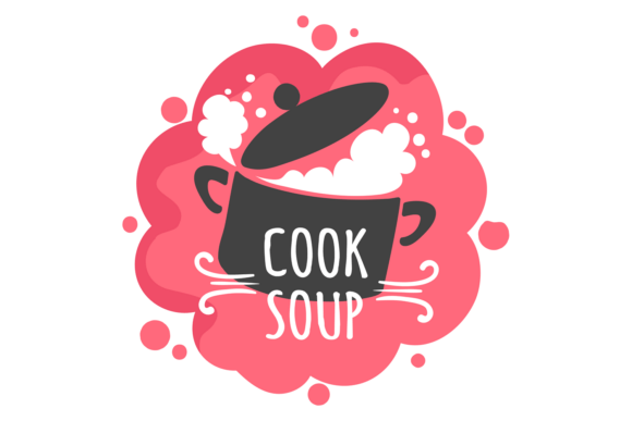 Cook Soup Drawing: Graphics for Kitchen Branding