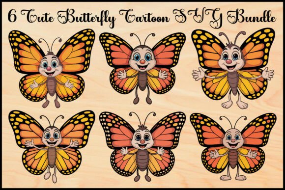 Cute Butterfly Cartoon SVG Bundle