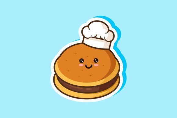Cute Chef Pancake Kawaii Sticker Graphics