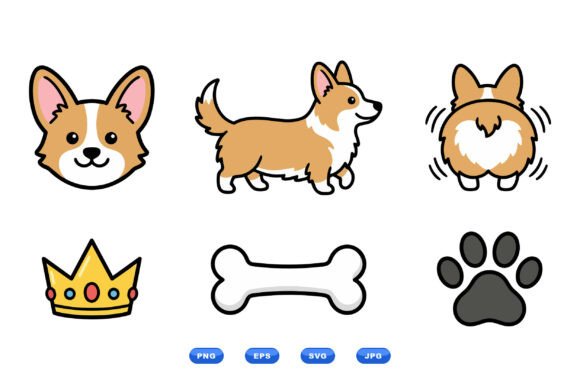 Cute Corgi SVG Clipart Pack: Graphics for Handmade Creations