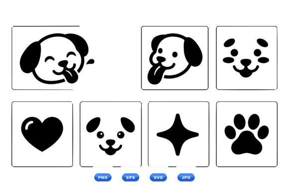 Cute Dog Sticker Clipart Set: Graphics for Playful Content