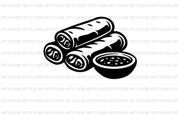 Cute Spring Rolls SVG