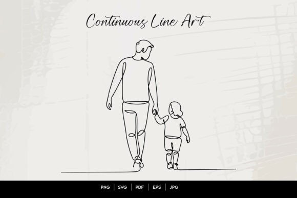 Father Son Line Art SVG Graphics