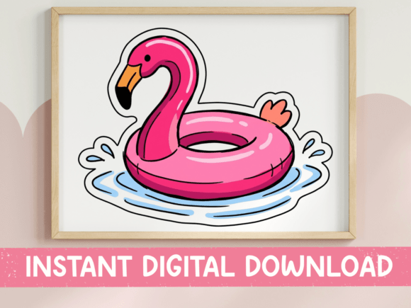 Flamingo Pool Float SVG: Graphics for T-Shirt Designs