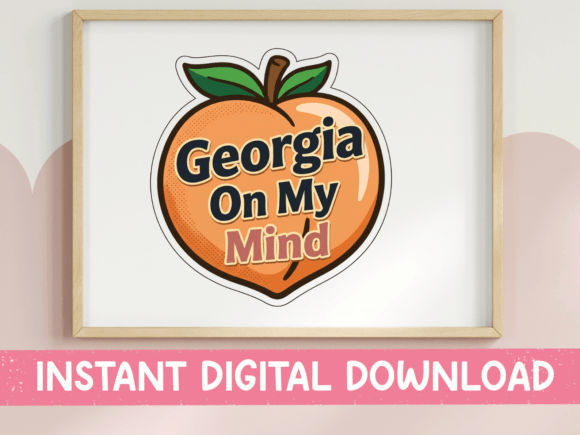 Georgia on My Mind Peach Sticker Graphics