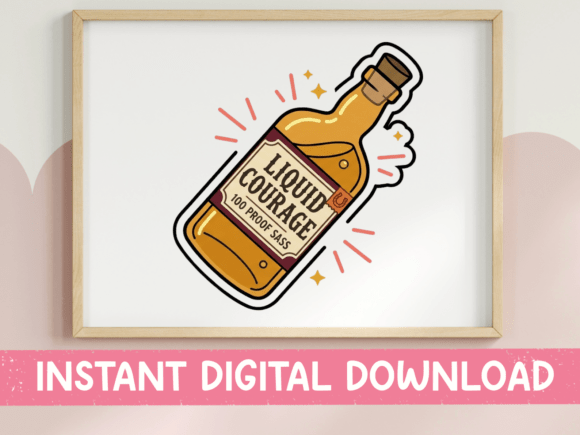 Graphic Design Asset: Liquid Courage Bottle SVG