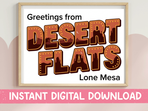 Greetings from Desert Flats Postcard SVG Graphics