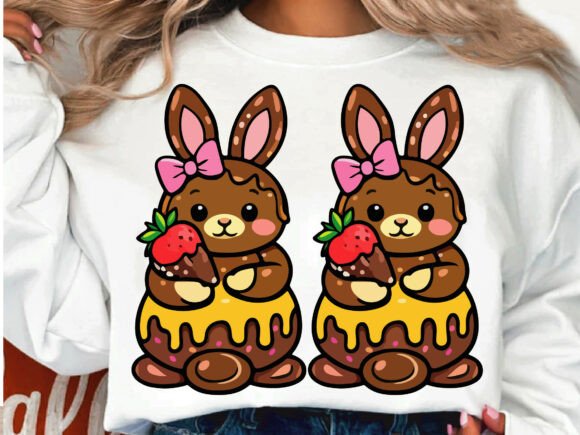 Happy Easter Chocolate Bunny PNG, SVG Graphics