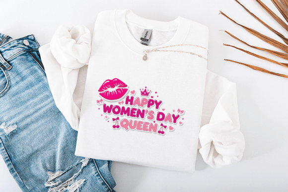 Happy Women s Day Queen SVG Pink Lips Graphics