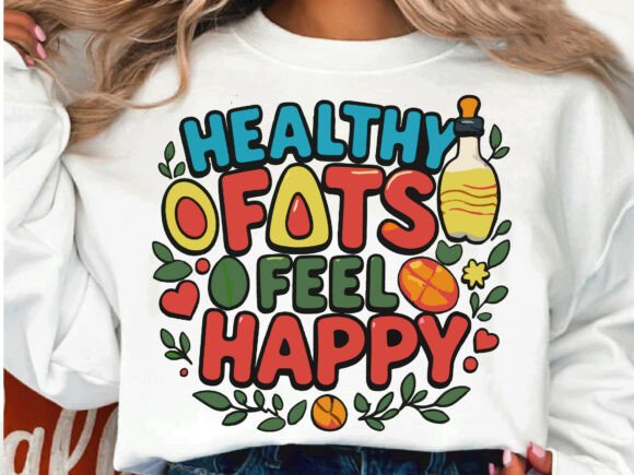 Healthy Fats, Happy Vibes Graphics & Illustrations