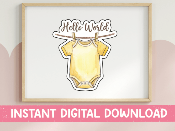 Hello World Baby Onesie SVG Graphics