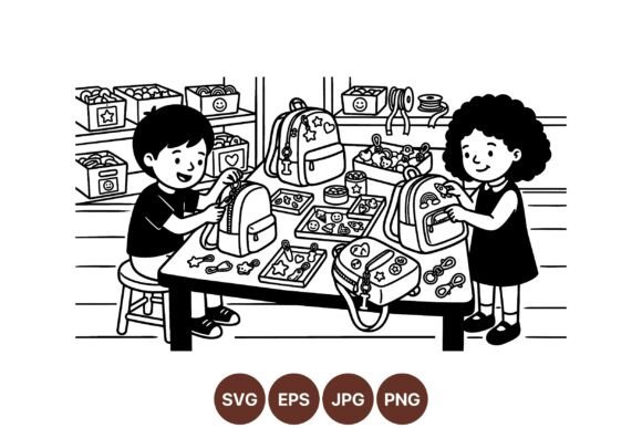 Kids Craft Backpack Sticker Design: Graphics for Creative Branding