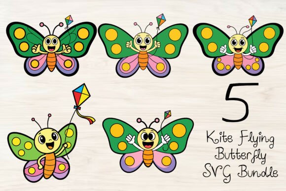 Kite Flying Butterfly SVG Bundle