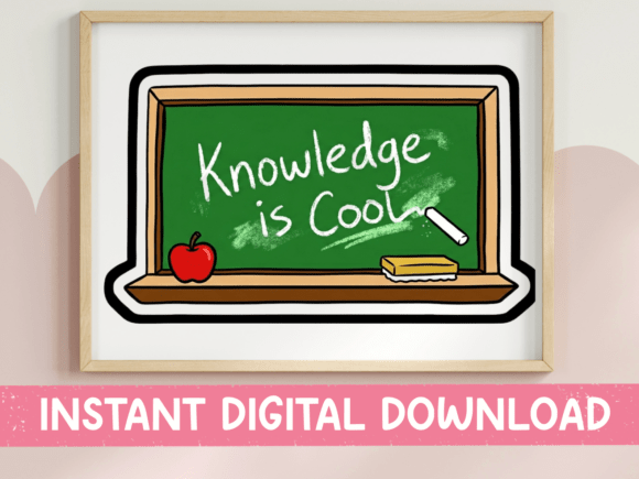 Knowledge is Cool Chalkboard SVG for Graphics and T-Shirt Designs