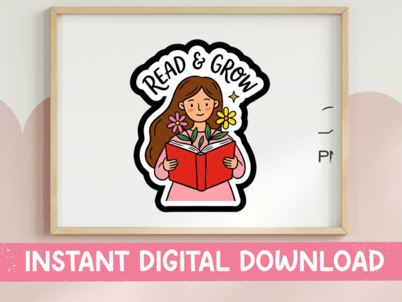 Read and Grow Girl SVG: Graphics for T-Shirt Designs