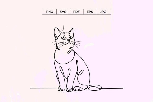 Sitting Cat Line Art SVG: Graphics for Creative Branding