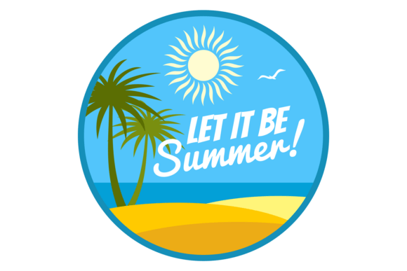 Summer Sticker. Beach Resort Vacation Tr