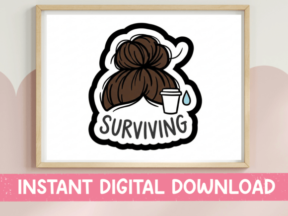 Surviving Mom Bun Coffee SVG