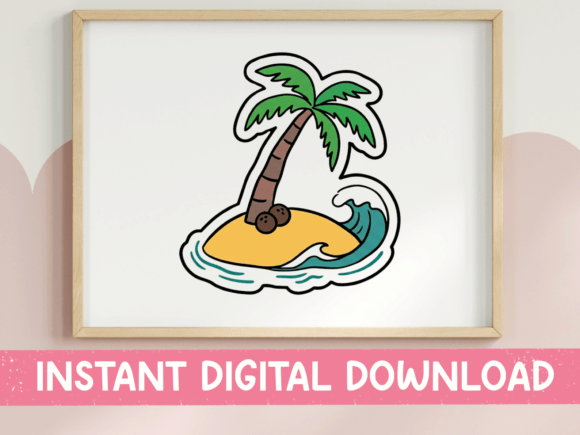 Tropical Island SVG for Graphics and T-Shirt Designs