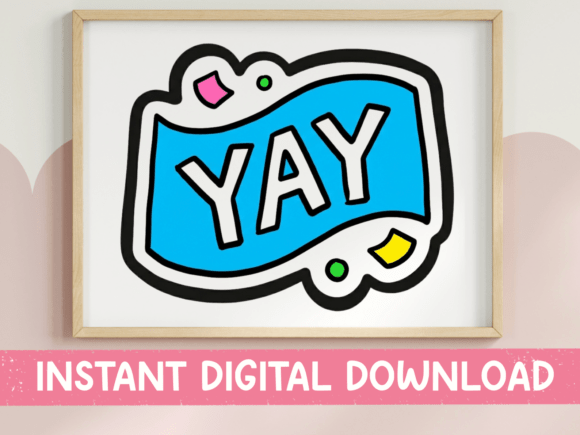 Yay Retro Speech Bubble SVG for Graphics and T-Shirt Designs